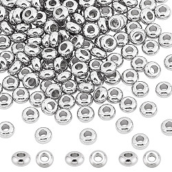 200Pcs 304 Stainless Steel Beads, Rondelle, Stainless Steel Color, 6x3mm, Hole: 2.5mm(STAS-AR0001-92)