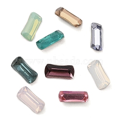Pointed Back & Back Plated Glass Rhinestone Cabochons, Faceted, Rectangle, Mixed Color, 10x5x3~3.5mm(GLAA-B012-59A)