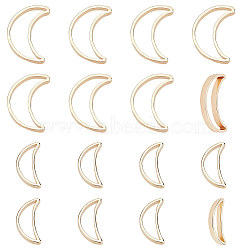 32Pcs 2 Style Brass & Alloy Linking Rings, Moon, Real 14K Gold Plated, 8~10x4~6.5x1mm, Inner Diameter: 6.3~8.5x2mm, 16pcs/style(FIND-BC0005-02)