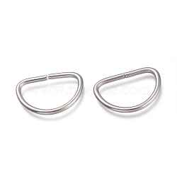 304 Stainless Steel D Rings, Buckle Clasps, For Webbing, Strapping Bags, Garment Accessories, Stainless Steel Color, 24x16.5x2mm, Inner Diameter: 13x20mm(STAS-F262-01)