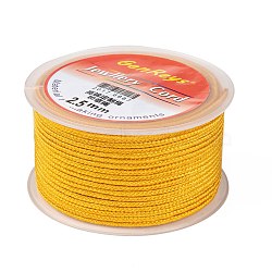 Braided Nylon Threads, Dyed, Yellow, 2.5mm, about 10.93 yards(10m)/roll(NWIR-Z001-03)
