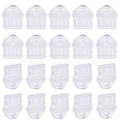 50pcs PVC Plastic Mobile Dustproof Plugs, for USB Type C Port Cover, Clear, 11x9x4mm(FIND-SC0013-60B)