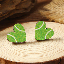 Wooden Stud Earrings, Heart(PI5044-5)