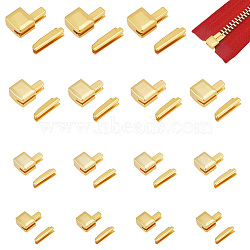 Elite 16 Sets 4 Styles Clothing Accessories, Zinc Alloy Zipper Repair Accessories 3#5#8#10# Insert Box and Pin Fix Retainer, Golden, 8.5~17x5.5~12x4~6.5mm, Pin: 8.5~16.5x2~3.5x2~4mm, 2pcs/set, 4 sets/style(FIND-PH0020-13G)