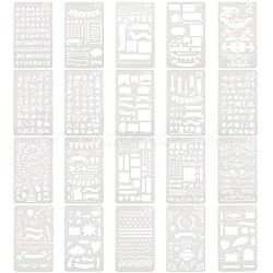 Plastic Reusable Drawing Painting Stencils Templates, for Painting on Fabric Canvas Tiles Floor Furniture Wood, Linen, 18x10.4x0.05cm(DIY-WH0047-M)
