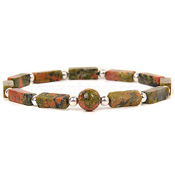 Natural Unakite Stretch Bracelet, 7-1/8 inch(18cm)(DP3019-5)