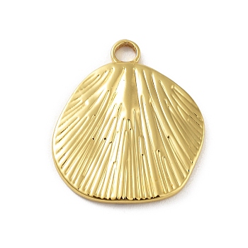 304 Stainless Steel Pendants, Leaf Charm, Real 18K Gold Plated, 23x20x2mm, Hole: 2.6mm