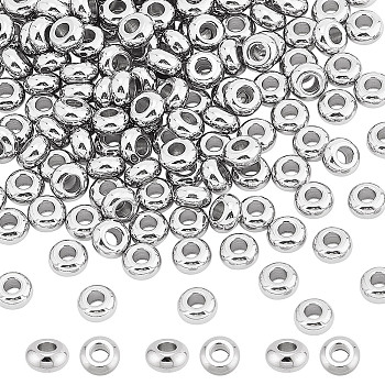 200Pcs 304 Stainless Steel Beads, Rondelle, Stainless Steel Color, 6x3mm, Hole: 2.5mm