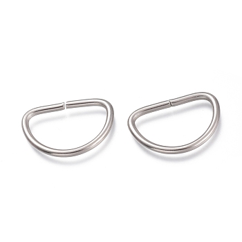 304 Stainless Steel D Rings, Buckle Clasps, For Webbing, Strapping Bags, Garment Accessories, Stainless Steel Color, 24x16.5x2mm, Inner Diameter: 13x20mm