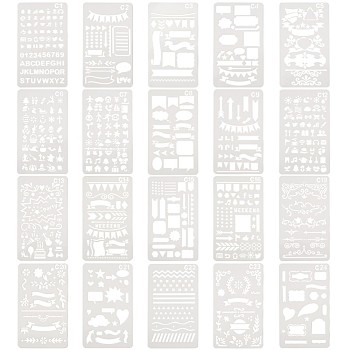 Plastic Reusable Drawing Painting Stencils Templates, for Painting on Fabric Canvas Tiles Floor Furniture Wood, Linen, 18x10.4x0.05cm