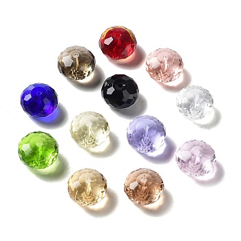 Glass Imitation Austrian Crystal Beads, Faceted, Rondelle, Mixed Color, 12x8mm, Hole: 1mm