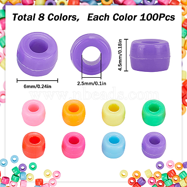 800Pcs 8 Colors Opaque Plastic Beads(KY-SC0001-86)-2