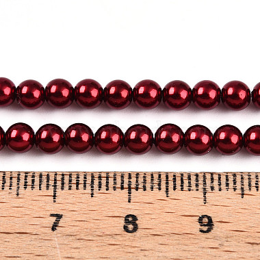 Baking Paint Pearlized Glass Pearl Bead Strands(HY-N002-4mm-A13)-5