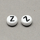 白と黒のアクリル水平穴レタービーズ(X-SACR-Q101-01Z)-2