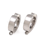 304 Stainless Steel Hoop Earrings Findings, with Loop, Stainless Steel Color, 15.5x13x4mm, Hole: 1.4mm(STAS-B121-03P)