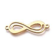 304 Stainless Steel Links, Infinity, Golden, 8x26.5x1.5mm, Hole: 1.2mm(STAS-L250-008G)
