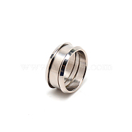 3Pcs 316 Stainless Steel Grooved Finger Ring Settings, Ring Core Blank, for Inlay Ring Jewelry Making, Stainless Steel Color, 9x24mm, US Size 10 1/4(19.9mm)(FIND-WH0105-09A-P)