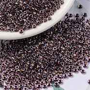 MIYUKI Round Rocailles Beads, Japanese Seed Beads, 8/0, (RR3206) Magic Copper Plum Lined Crystal, 3mm, Hole: 1mm, about 19000~20500pcs/pound(SEED-G008-RR3206)