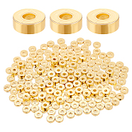 200Pcs Brass Beads, Long-Lasting Plated, Flat Round/Disc, Heishi Beads, Real 18K Gold Plated, 3x1mm, Hole: 1mm(KK-BC0009-62)