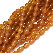 Natural Agate Beads Strands, Dyed & Heated, Rice, 11.5~12x7.5~8mm, Hole: 0.7mm, about 33 pcs/Strand, 15.55 inch(39.5 cm)(G-D0005-11)