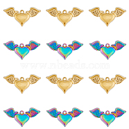 12Pcs 2 Colors 304 Stainless Steel Pendants, Heart Wing Charms, Mixed Color, 15x27.5x4mm, Hole: 1.2mm, 6pcs/color(STAS-DC0014-10)