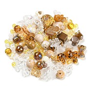 Opaque & Transparent Acrylic Beads, Mixed Shapes, Camel, 8~24x8~32x5.5~15.5mm, Hole: 1.5~4mm, about 300pcs/500g(MACR-T045-01J)