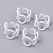 Spray Painted Alloy Cuff Rings, Open Rings, Cadmium Free & Lead Free, White, US Size 6 1/2(16.9mm)(X-RJEW-T011-26-RS)