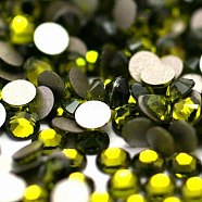 Glass Flat Back Rhinestone, Grade A, Back Plated, Faceted, Half Round, Olivine, SS5, 1.7~1.8mm, 1440pcs/bag(RGLA-C002-SS5-228)