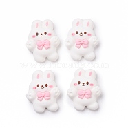 Opaque Resin Cabochons, Rabbit, White, 23.5x19x8mm(RESI-H142-B06)