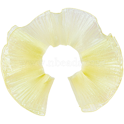 10 Yards Mermaid Color Polyester Pleated Lace Trim Ribbon, Organza Trimming, for DIY Decorative Clothes, Yellow, 5-7/8 inch(150mm)(DIY-WH0419-44A)