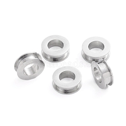 201 Stainless Steel European Bead Cores, Grommet for Polymer Clay Rhinestone Large Hole Beads Making, Column, Stainless Steel Color, 10x3.5mm, Hole: 5.5mm(STAS-G231-06P)
