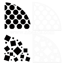 Custom Acrylic Tie-Dye Template, Painting Supplies, Fanshaped, Geometric Pattern, 20x20x0.25cm, 2pcs/set(DIY-WH0347-036)