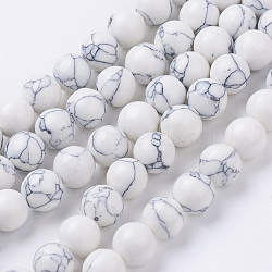 Synthetic Howlite Beads Strands, Round, 8mm, about 50pcs/strand, 15.7 inch(X-G-E110-8mm-5)