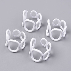 Spray Painted Alloy Cuff Rings, Open Rings, Cadmium Free & Lead Free, White, US Size 6 1/2(16.9mm)(X-RJEW-T011-26-RS)