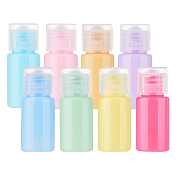 Macaron Color Empty Flip Cap Plastic Bottle Container, For Travel Liquid Cosmetic Sample Bottles, Mixed Color, 2.3x5.7cm, capacity: 10ml