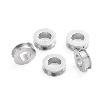201 Stainless Steel European Bead Cores, Grommet for Polymer Clay Rhinestone Large Hole Beads Making, Column, Stainless Steel Color, 10x3.5mm, Hole: 5.5mm