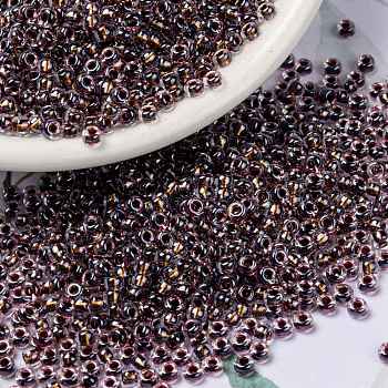 MIYUKI Round Rocailles Beads, Japanese Seed Beads, 8/0, (RR3206) Magic Copper Plum Lined Crystal, 3mm, Hole: 1mm, about 19000~20500pcs/pound