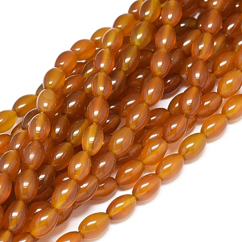 Natural Agate Beads Strands, Dyed & Heated, Rice, 11.5~12x7.5~8mm, Hole: 0.7mm, about 33 pcs/Strand, 15.55 inch(39.5 cm)