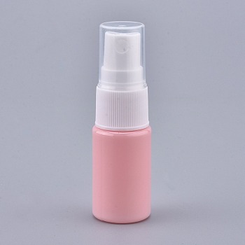 Empty Portable PET Plastic  Spray Bottles, Fine Mist Atomizer, with Dust Cap, Refillable Bottle, Pink, 7.55x2.3cm, Capacity: 10ml(0.34 fl. oz)