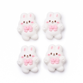Opaque Resin Cabochons, Rabbit, White, 23.5x19x8mm
