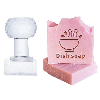 Clear Acrylic Soap Stamps with Big Handles, DIY Soap Molds Supplies, Food, 60x35x33mm, Pattern: 30x32mm