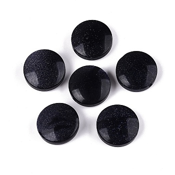 Synthetic Blue Goldstone Coin Beads, Flat Round, 25.5~26.5x11~12mm, Hole: 1.4~2mm