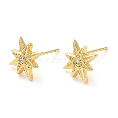 Clear Star Brass Stud Earrings