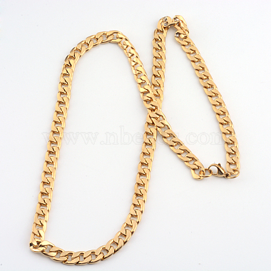 Vacuum Plating 316 Surgical Stainless Steel Curb Chains  Necklaces(X-NJEW-R063-31G)-2