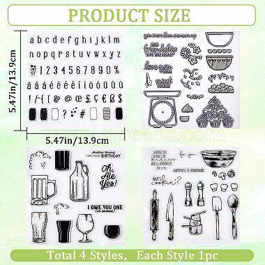 4pcs 4 styles de vaisselle tampons en silicone transparent(DIY-CP0009-80A)-2