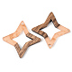 Transparent Resin & Walnut Wood Pendants(RESI-S389-028A-B04)-2