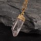 Natural Crystal Bullet Pendant Necklaces(NJEW-JN01525)-3