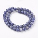 Brins de perles de jaspe de tache bleue naturelle(G-R193-15-6mm)-4