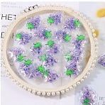 Transparent PVC Plastic Cabochons, with Sequin, Purple, Grape, 35x28mm(JX139A-05)