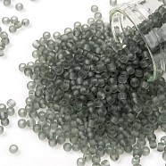 TOHO Round Seed Beads, Japanese Seed Beads, (9F) Transparent Frost Light Gray, 8/0, 3mm, Hole: 1mm, about 1110pcs/50g(SEED-XTR08-0009F)